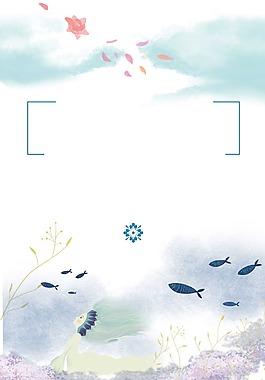 小清新微風花瓣背景