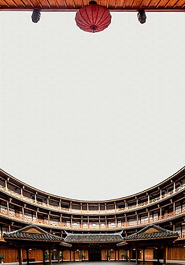 中國(guó)風(fēng)圓形建筑背景