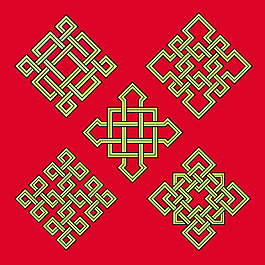 簡(jiǎn)約中國(guó)傳統(tǒng)同心結(jié)矢量
