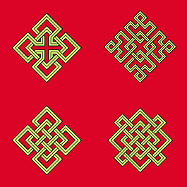 中國(guó)傳統(tǒng)同心結(jié)矢量
