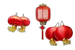 中國風(fēng)燈籠Png元素