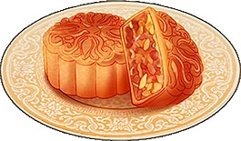 簡約中秋月餅png元素