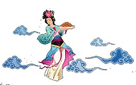 嫦娥奔月祥云Png元素素材