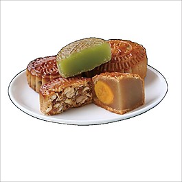 切開中秋月餅素材圖片