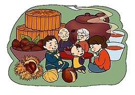 中秋卡通人物月餅素材圖片