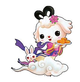 中秋卡通人物玉兔素材圖片
