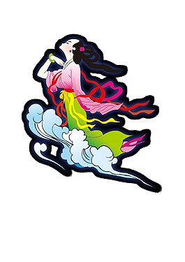 手繪卡通嫦娥祥云元素素材