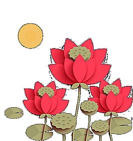 紅色荷花Png元素素材