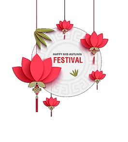 紅色荷花中國結(jié)素材圖片
