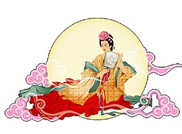 嫦娥奔月祥云元素素材