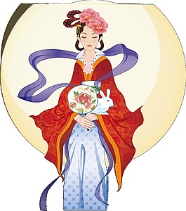 中秋嫦娥奔月Png素材圖片