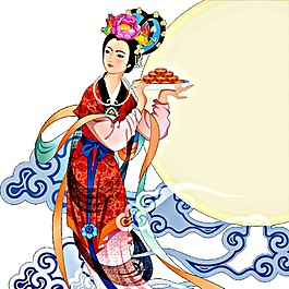 創(chuàng)意嫦娥奔月Png素材