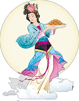 創(chuàng)意嫦娥奔月PNG元素
