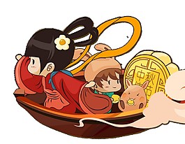創(chuàng)意嫦娥中秋PNG元素