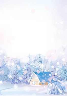 雪花房屋冬季H5背景素材
