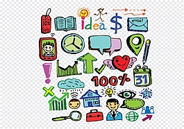 各式放大鏡手繪圖片素材合集