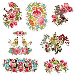 花朵裝飾相關(guān)設(shè)計(jì)矢量素材