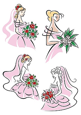 漂亮的伴侶插畫矢量素材