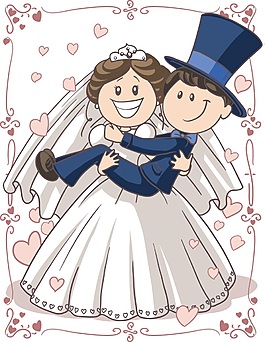 藍(lán)色結(jié)婚伴侶插畫矢量素材