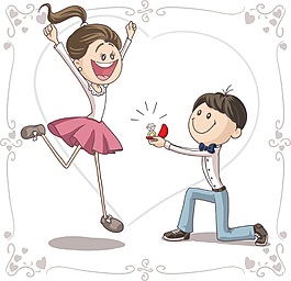 求婚插畫矢量素材