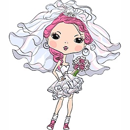浪漫結婚伴侶插畫矢量素材