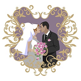 結(jié)婚伴侶插畫矢量素材