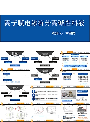 離子膜電滲析分離堿性料液PPT模板