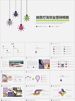 創(chuàng)意燈泡畢業(yè)論文答辯PPT模板