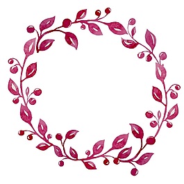 情人節(jié)粉色水彩花環(huán)和蒙版矢量