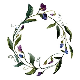 歐式水彩花環(huán)和蒙版矢量