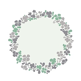 簡約水彩花環(huán)和蒙版矢量