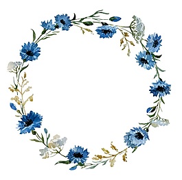 清新水彩花環(huán)和蒙版矢量