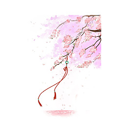 浪漫粉色樱花元素