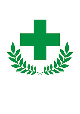 手繪綠色十字元素