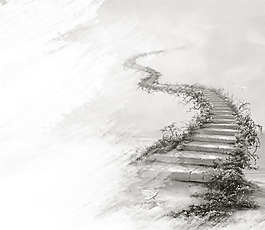 手繪素描階梯元素