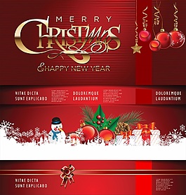 紅色圣誕節誕祝福語節日標簽素材