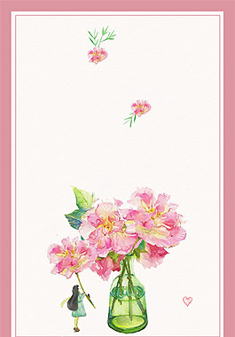粉色抽象花束DM單背景