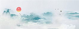 中國風(fēng)日出風(fēng)景淘寶背景