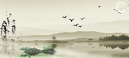 中國風(fēng)水墨風(fēng)景背景圖