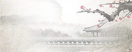 中國風水墨花朵背景圖