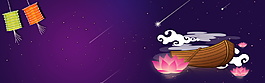 紫色蓮花電商背景