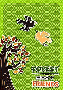 燕子可愛動(dòng)物背景矢量