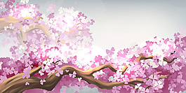 櫻花春天風(fēng)景矢量素材
