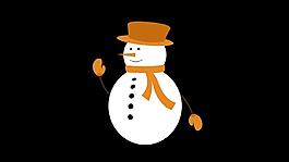 可愛的動畫雪人動態視頻素材