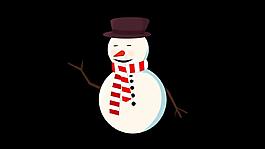 可愛的卡通動畫圣誕雪人素材