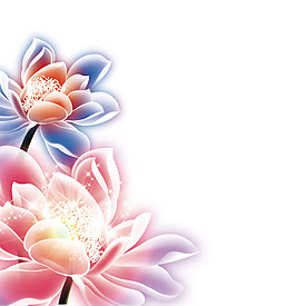 梦幻粉色渐变花朵元素