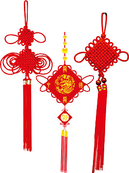 手绘中国结吊坠元素