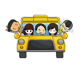 卡通汽車兒童節(jié)日元素