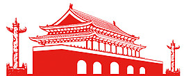 紅色天安門華表PNG元素