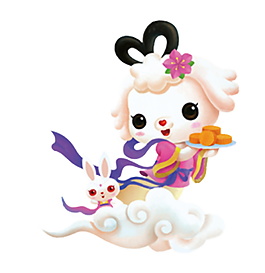 中秋祥云玉兔元素
